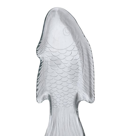 Large Glass Fish Serving Platter Partyware Salmon Platter French Elegant - Picture 3 of 8